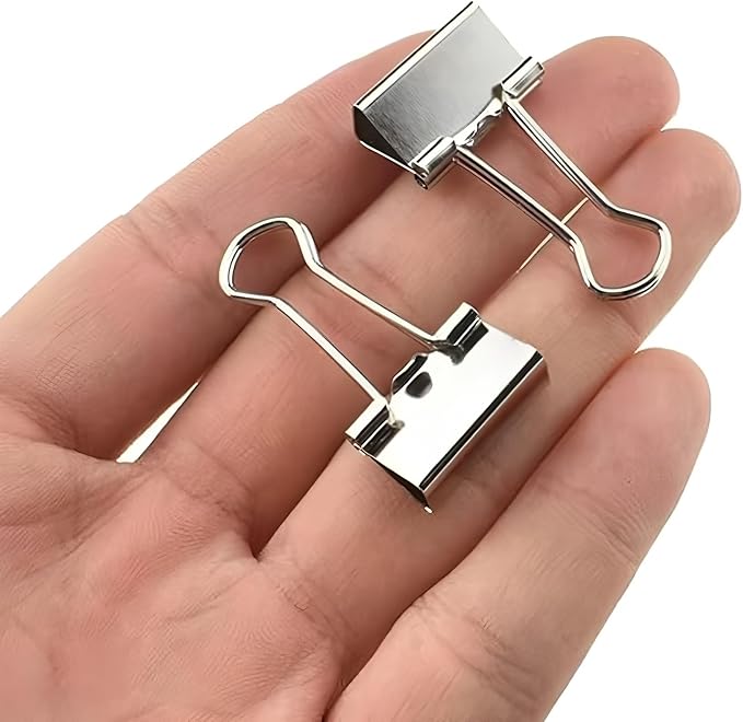 50 Pack Small Silver Binder Clips 3/4 Inch, Colored Little Paper Clamps - Image 5