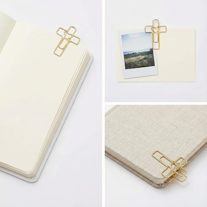 Gold Heart Cross Paper Clips Gold - Image 6