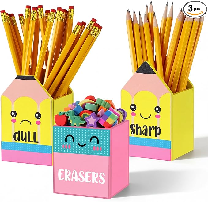 Gilprop 3 Pcs Back to School Sharp and Dull Pencil Holder by Gilprop