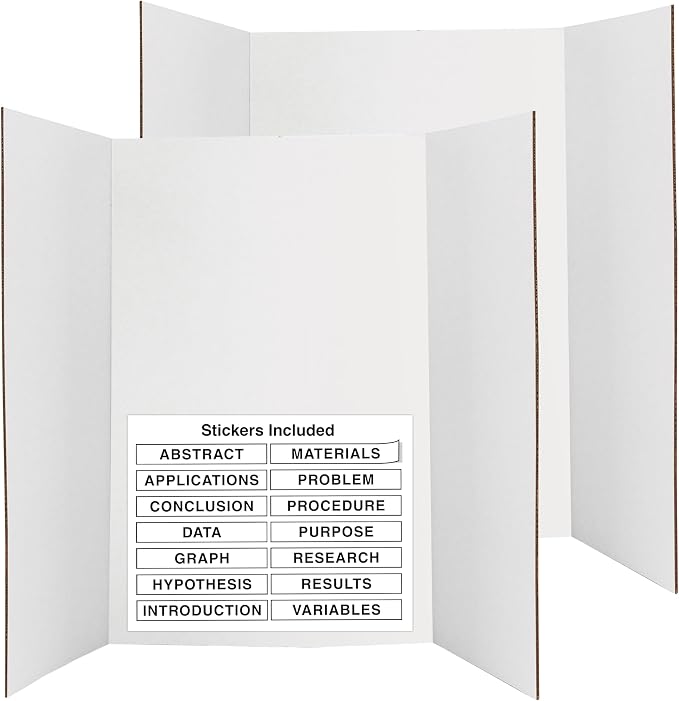 White Tri-Fold Presentation Board 28" X 40" Display Exhibition Board by ENDAY