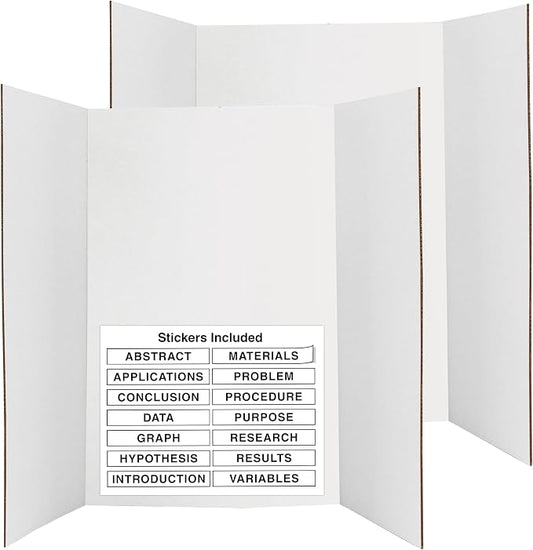 White Tri-Fold Presentation Board 28" X 40" Display Exhibition Board by ENDAY