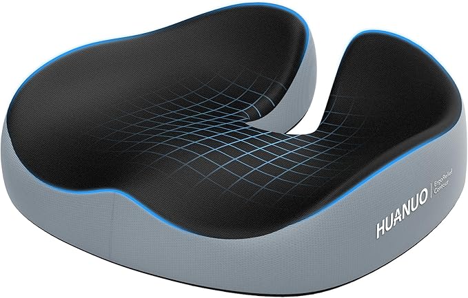 HUANUO Seat Cushion for Office Chairs, Extra Large Desk Chair Cushion for Back Pain Tailbone Pain Relief, Ergonomic Memory Foam Car Seat Cushion, Wheelchair Cushions for Long Sitting, Anti-Slip Bottom-DeskLoop Office