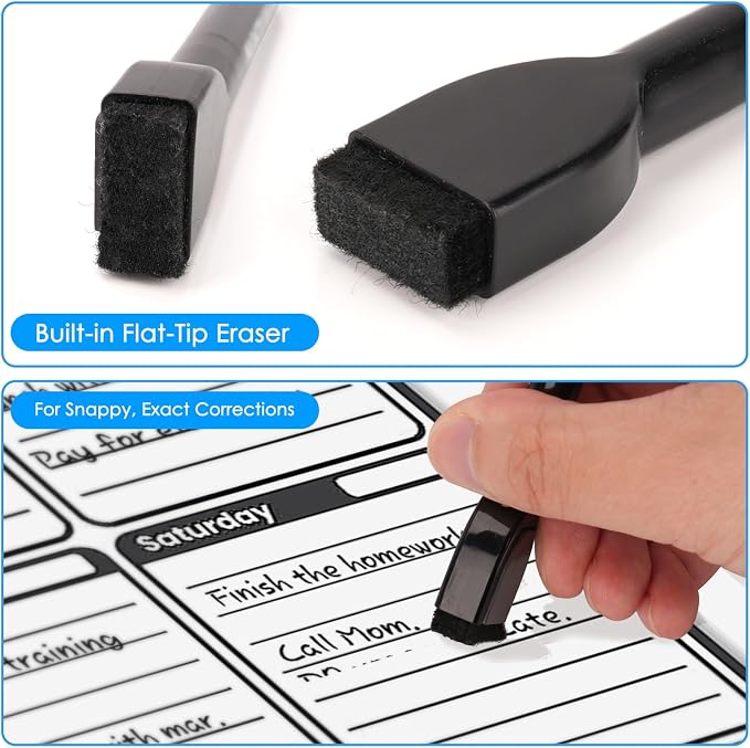 maxtek Magnetic Black Dry Erase Markers, Thin Markers Low Odor - Image 3