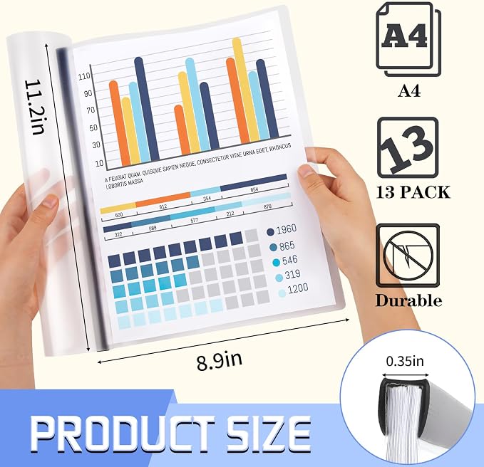 13 Pack Report Covers with Sliding Bar, Presentation Folders Resume Document - Image 2