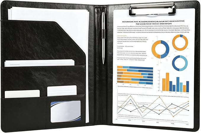 Professional Padfolio Portfolio Binder, Faux Leather Interview Resume Folder by Unknown