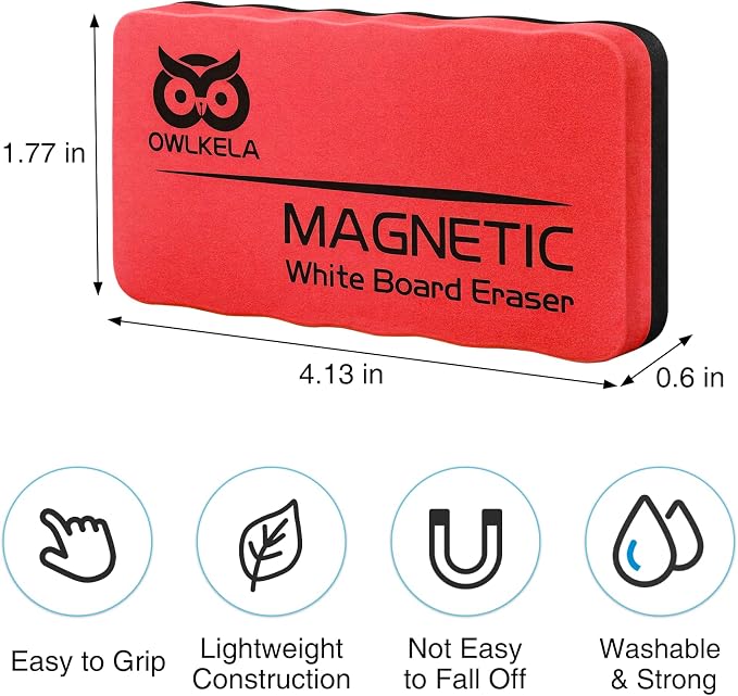 OWLKELA 8Pcs Whiteboard Erasers, Magnetic Dry Erase Eraser Ideal - Image 2