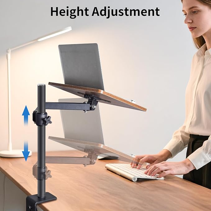 Adjustable Book Stand with Desk Clamp Mount, Wooden Reading Holder with Metal - Image 8