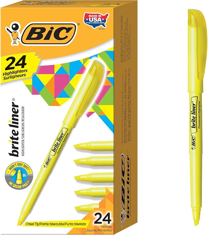 BIC Brite Liner Highlighter, Chisel Tip by BIC