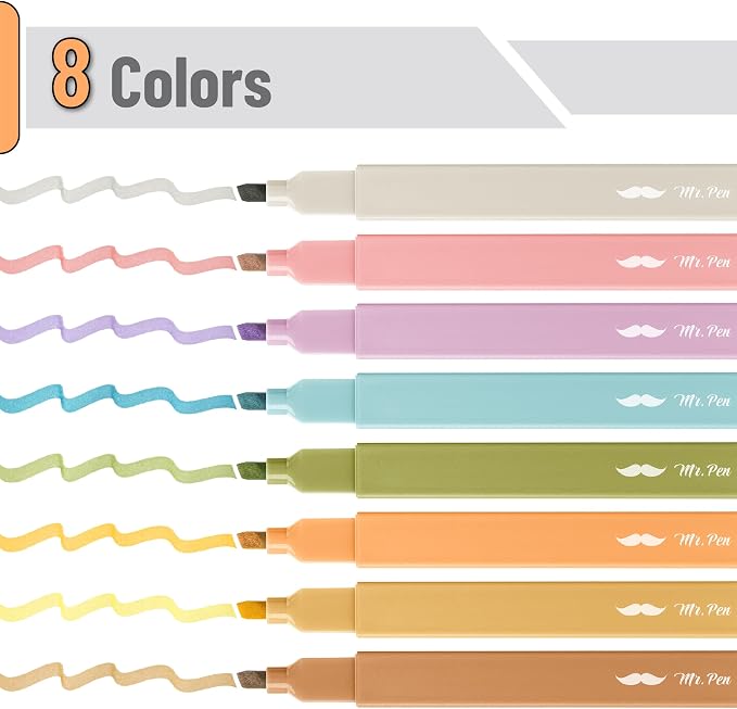 Mr. Pen- Aesthetic Highlighters No Bleed, 8 Pack, Moss Garden, Chisel Tip | - Image 2