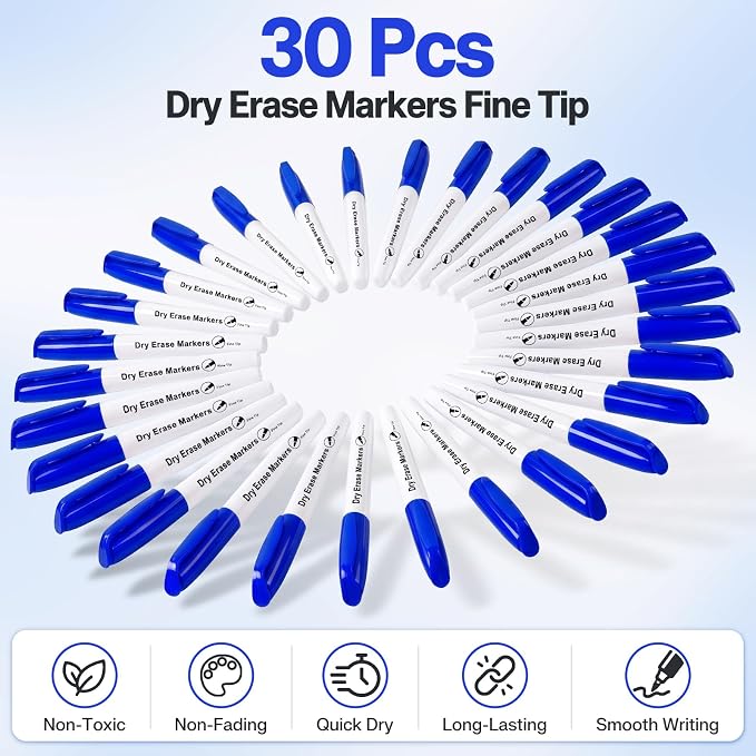 V-Opitos 30 Pack Fine Tip Dry Erase Markers - Image 2