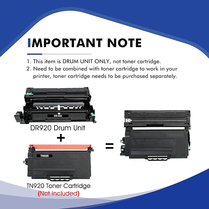 DR-920 DR920 Drum Unit Black 1-Pack Compatible Replacement for Brother DR920 DR 920 DR-920 for HL-L5210DN L5210DW L5215DW L6210DW L6217DW L6310DW L6415DW MFC-L5710DN L5710DW L5715DW L5915DW Printer-DeskLoop Office