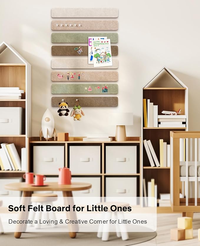 Small Cork Bulletin Board Tiles, Felt Wall Decor and Office Desk Accessories - Image 6