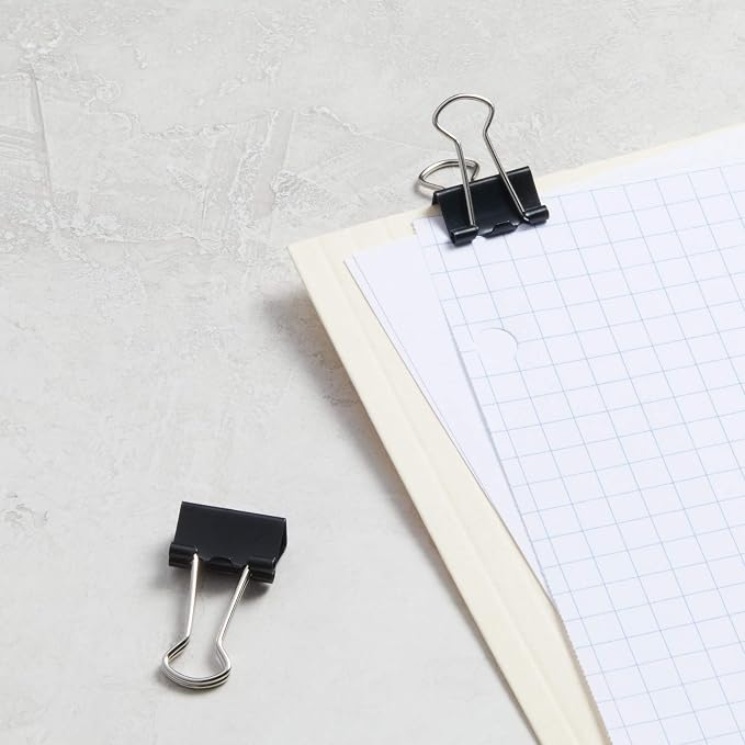 Amazon Basics Sturdy Binder Clips, Office Supplies, Small 0.75 in, Document - Image 13