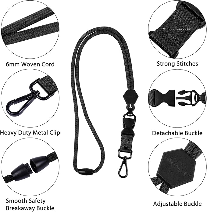 Wisdompro 2 Pack of 23 inch Durable Round Cord Heavy Duty Lanyard - Image 4