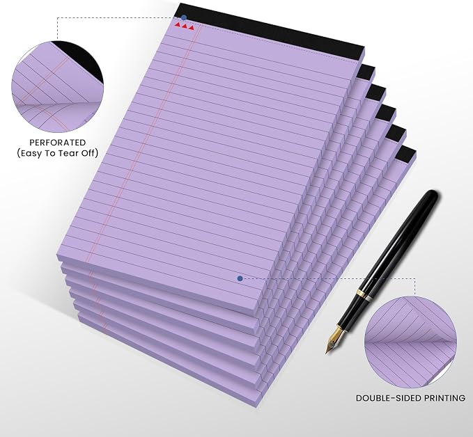 6pcs Small Note Pads, Writing Pads 5 x 8, Legal Pads, Pad Paper Perforate - Image 4