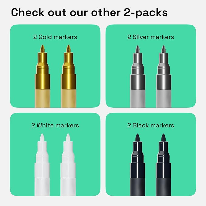 ARTISTRO 2 Silver Acrylic Paint Markers - Image 6