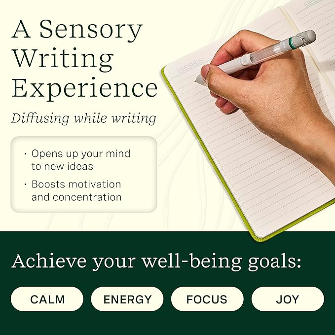 Lifelines Pen Diffuser, Crisp Mountain Air - 1mm Black Ballpoint Pen with Scented Essential Oil Blends – Aromatherapy Diffuser & Sensory Immersion Diffuse Aroma As You Write
