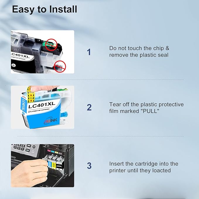 LC401XL Ink Cartridges for Brother Printer Compatible for LC401 Replacement for Brother LC401 Ink Cartridges LC401XL High Yield to use with MFC-J1010DW MFC-J1012DW MFC-J1170DW Printer (4 Pack, XL)-DeskLoop Office