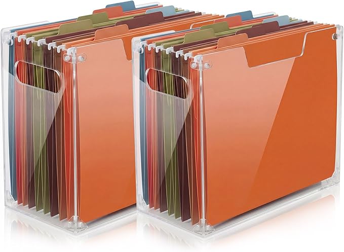 Novabright 2 Pack Acrylic File Organizer Box by Unknown