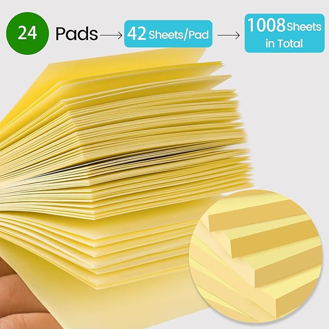 Sticky Notes 3x3 in Yellow, Clean Removal, Recyclable, Self-Stick Pads - Image 2