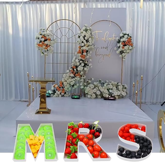 MRS Engagement fillable Cardboard Letters Wedding Party Charcuterie Board Food - Image 6