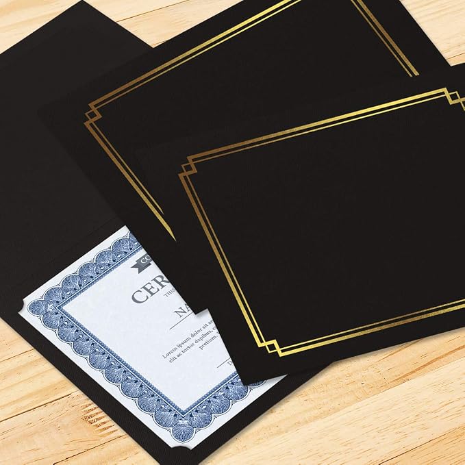 Classic Black & Gold Certificate Folders - Image 7