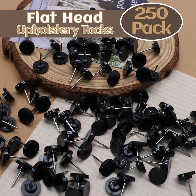 Biaungdo 250 Pcs Black Flat Push Pins, Plastic Round Head Thumb Tacks - Image 3