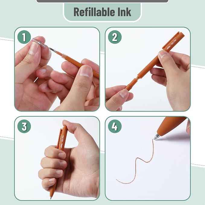 Mr. Pen- Retractable Gel Pens, 12 Pack, Fast Dry, Smooth Writing, Cute Pens - Image 3