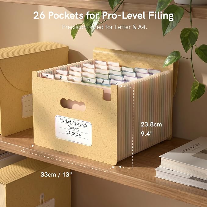 ABC life 26 Pockets Accordion File Organizer, High Capacity Expanding File - Image 2