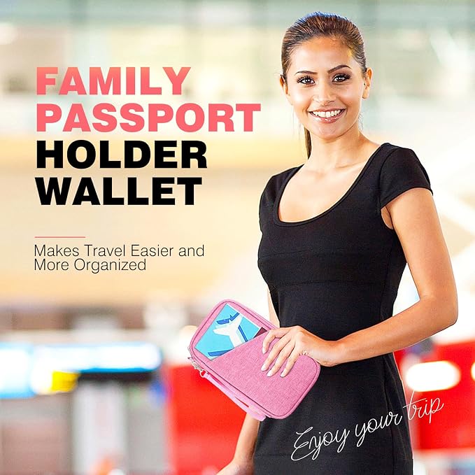 Passport Holder Family RFID Travel Document Organizer - Image 7