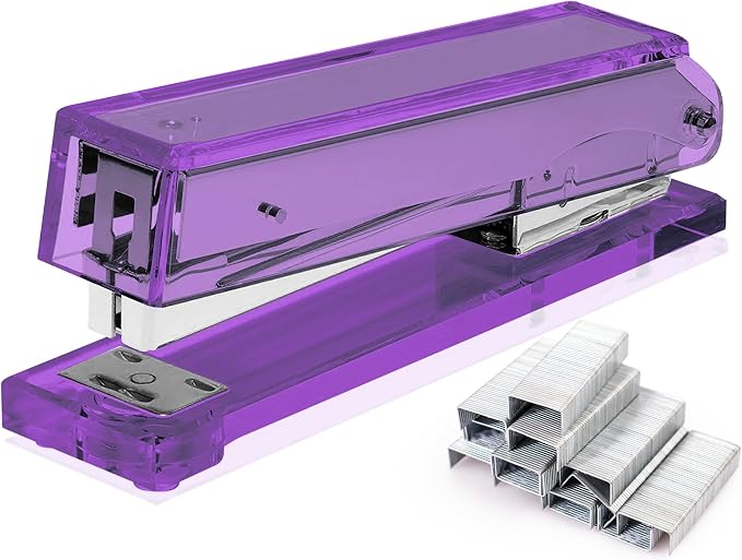 OfficeGoods Acrylic Stapler – Aesthetic & Durable Purple Desk Staple by OfficeGoods