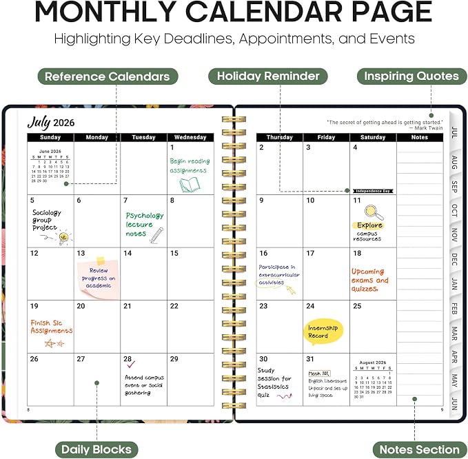 Planner 2026-2027, Academic Year Monthly and Weekly Calendar Planner, Jul 2026 - Image 2