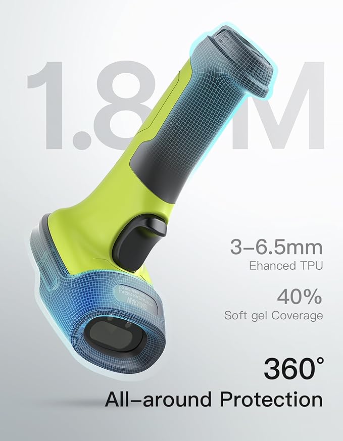 Inateck 2D Barcode Scanner, Wireless Bluetooth QR Code Scanner with AI APP & SDK, 180-Day Battery Life, Fast & Accurate Scanning, Compatible with iOS/Android/Windows, BCST-72 Green-DeskLoop Office