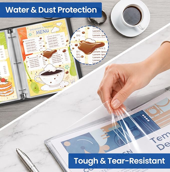 Taja Sheet Protectors for 3 Ring Binder, Plastic Sleeves for Paper Letter Size - Image 3