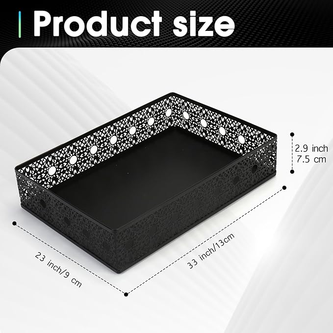 Desk Drawer Organizer, A4 Large Metal Mesh Desk Organizer Tray, Carved Hollow - Image 4