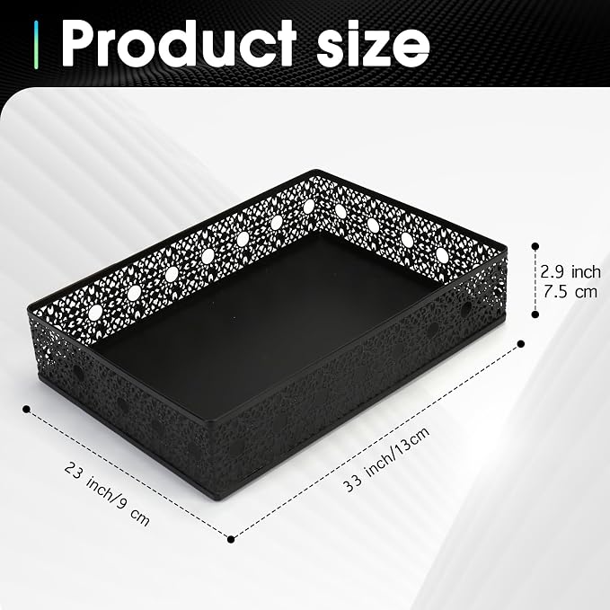 Desk Drawer Organizer, A4 Large Metal Mesh Desk Organizer Tray, Carved Hollow - Image 4