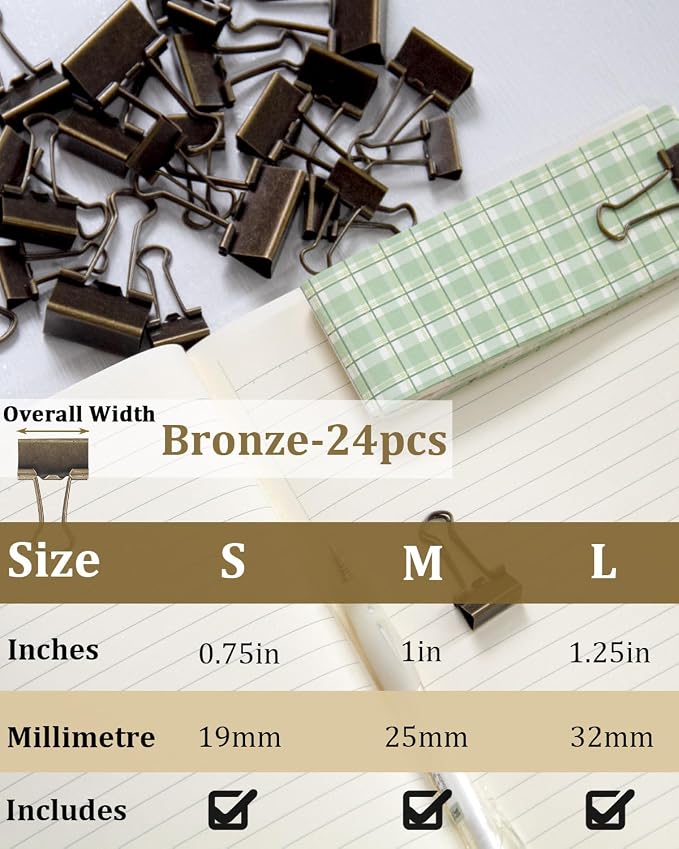 Assorted Binder Clips 0.75/1/1.25in 25-Pack - Image 4