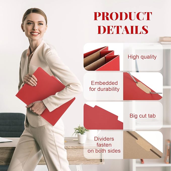 Skyygemm 12 Pcs Classification Folders Letter Size, 2 Pocket Dividers - Image 5