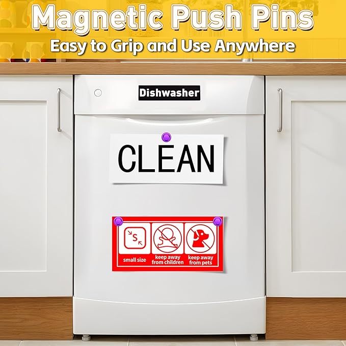 VNDUEEY 16 Pack Purple Fridge Magnets, Refrigerator Magnets Strong Whiteboard Magnet, Small Magnet for Fridge, Magnetic Push Pins for Home, Office, School, Locker, Adult-DeskLoop Office