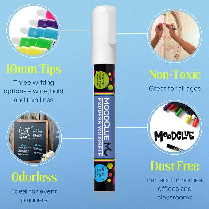 10mm JUMBO Tip Liquid Chalk Drawing Markers - Image 4