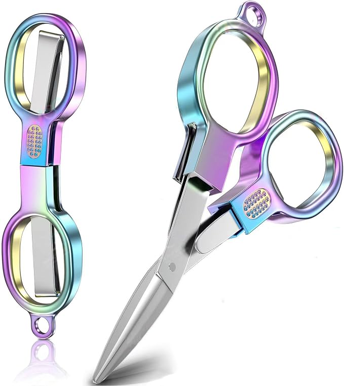 2PCS Folding Scissors, Stainless Steel Safety Portable Mini Travel Small by YVAOG
