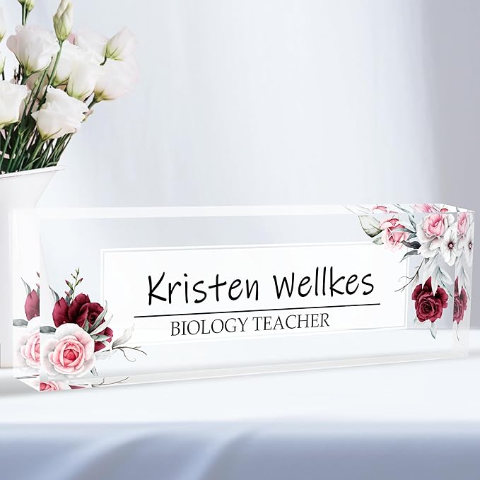 Custom Desk Name Plate Personalized, Acrylic Name Plates by Flpoxzd