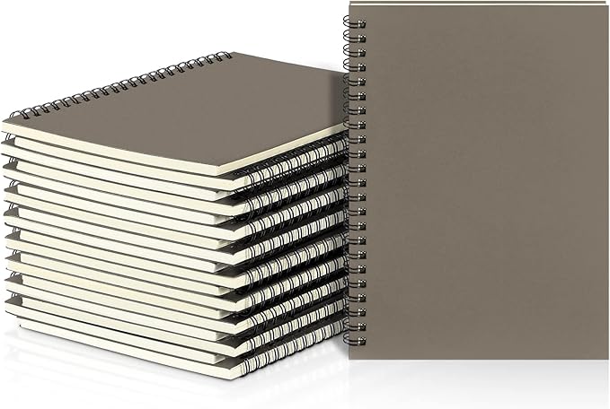 Yahenda 18 Pcs Spiral Notebook Bulk A5 Journal Lined 8.3'' x 5.5'' Writing Composition Paper Small Notepad Subject Notebook for Students Office Business Back to School Supplies (Dark Gray)-DeskLoop Office