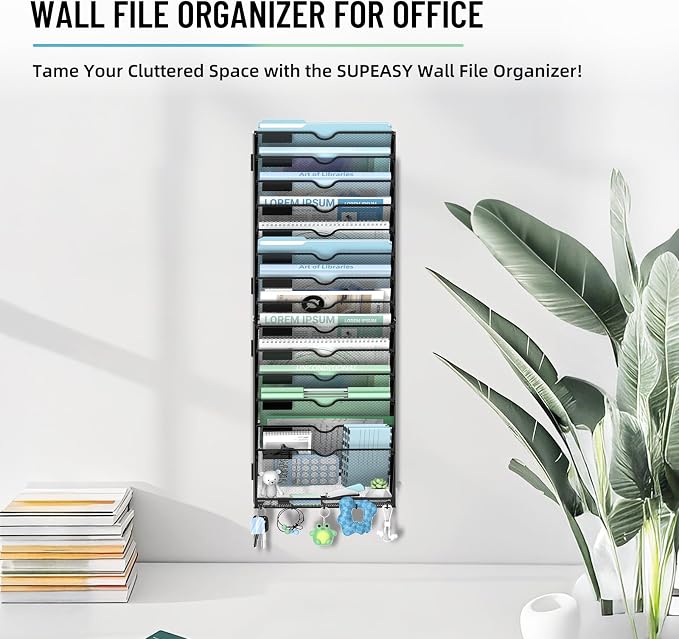 SUPEASY Wall File Organizer, 15 Tier Hanging File Organizer - Image 7