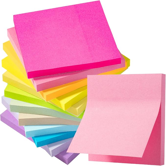 Mr. Pen- Sticky Notes, 12 Pads, 600 Sheets, Pastel Colors | Bulk Sticky Notes by MrPen
