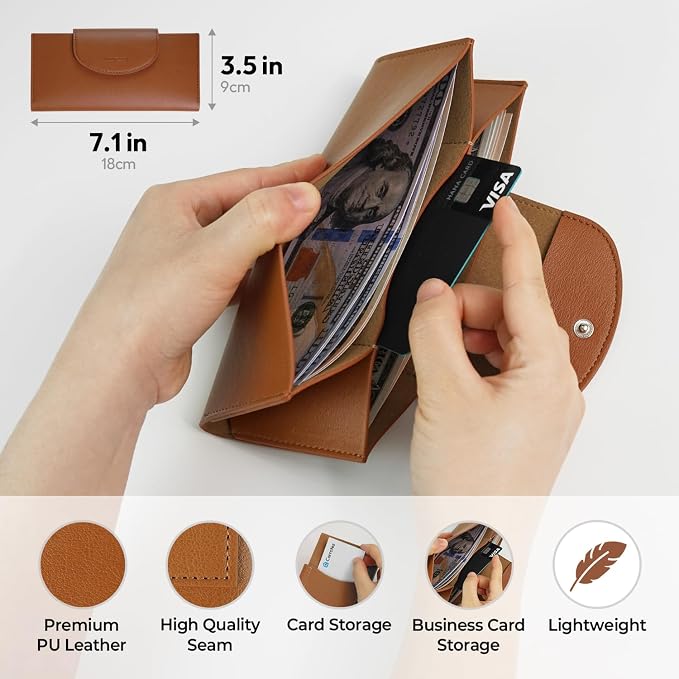 carrotez All-in-One Long Bifold 2-Tier PU Leather Wallet - Image 4