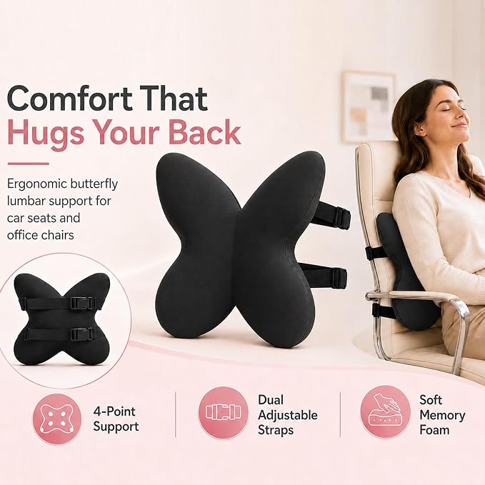 Memory Foam Lumbar Support Pillow, Back Support - Image 3