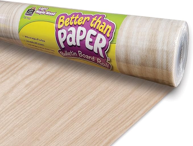 Teacher Created Resources Light Maple Wood Better Than Paper Bulletin Board Roll by TeacherCreatedResourcesOS