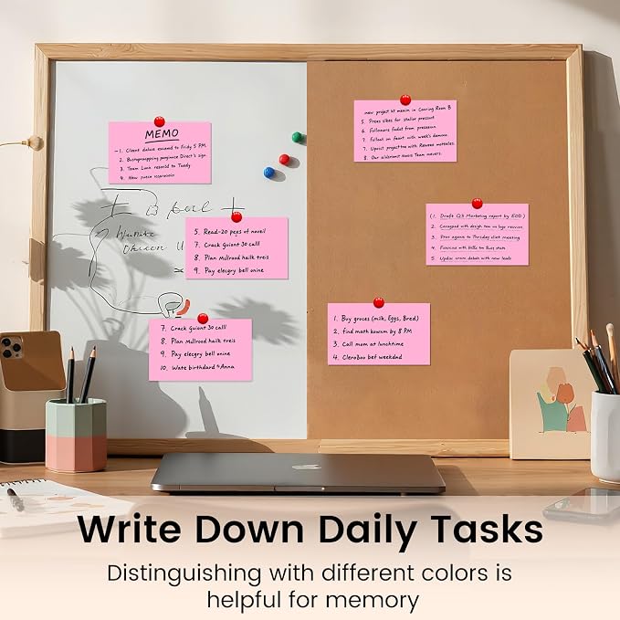 Index Cards 3x5 Inch, Flash Cards, Blank Pink Note Cards Paper - Image 6
