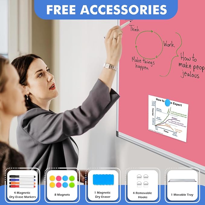 WALGLASS Magnetic Whiteboard 24"x18" Dry Erase White Board - Image 5